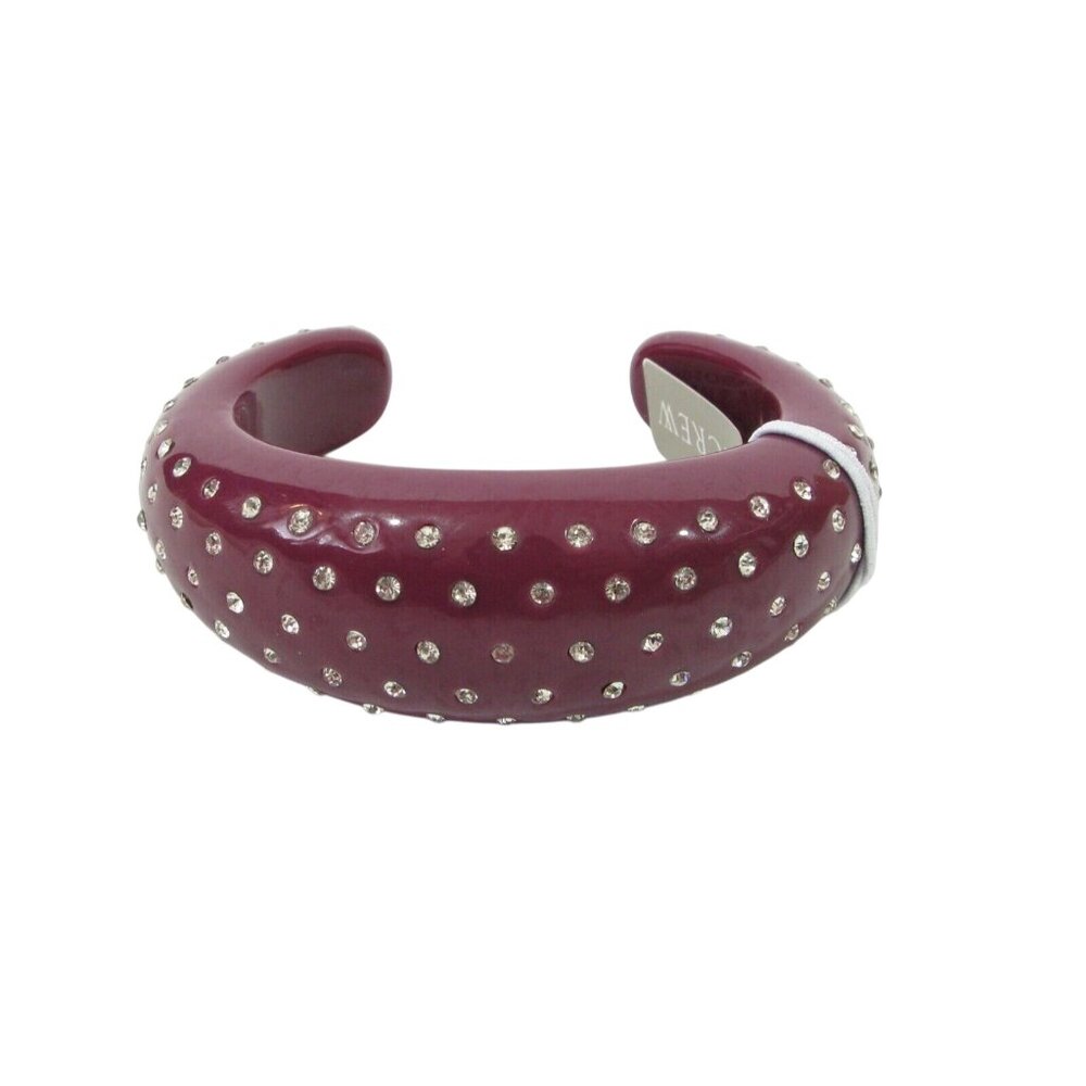 J CREW Eileen Sparkle Vintage Warm Burgundy Rhinestone Bracelet Size M/L NWT